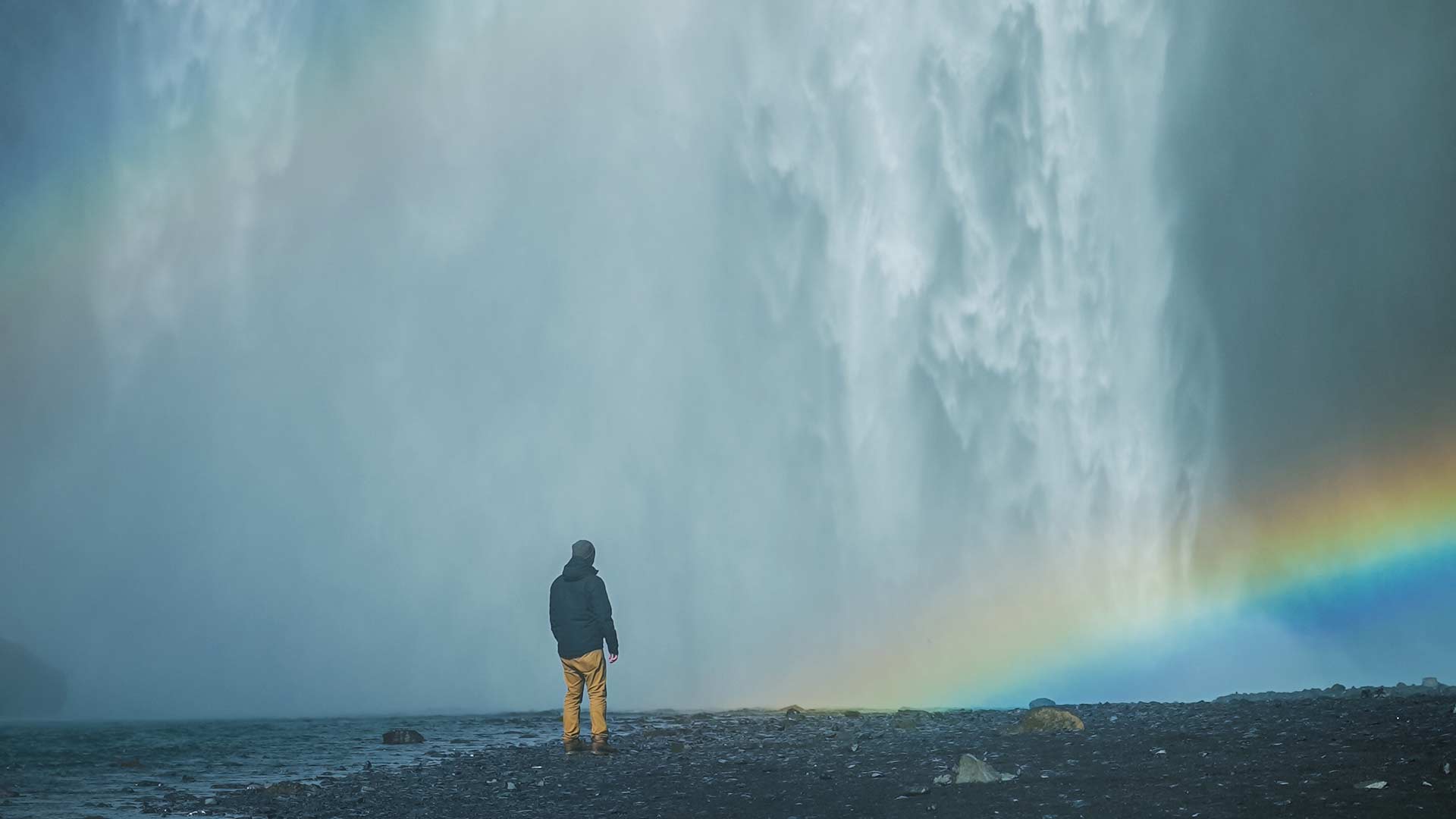 Me, Standing In Front Of Skogafoss Waterfall In Iceland